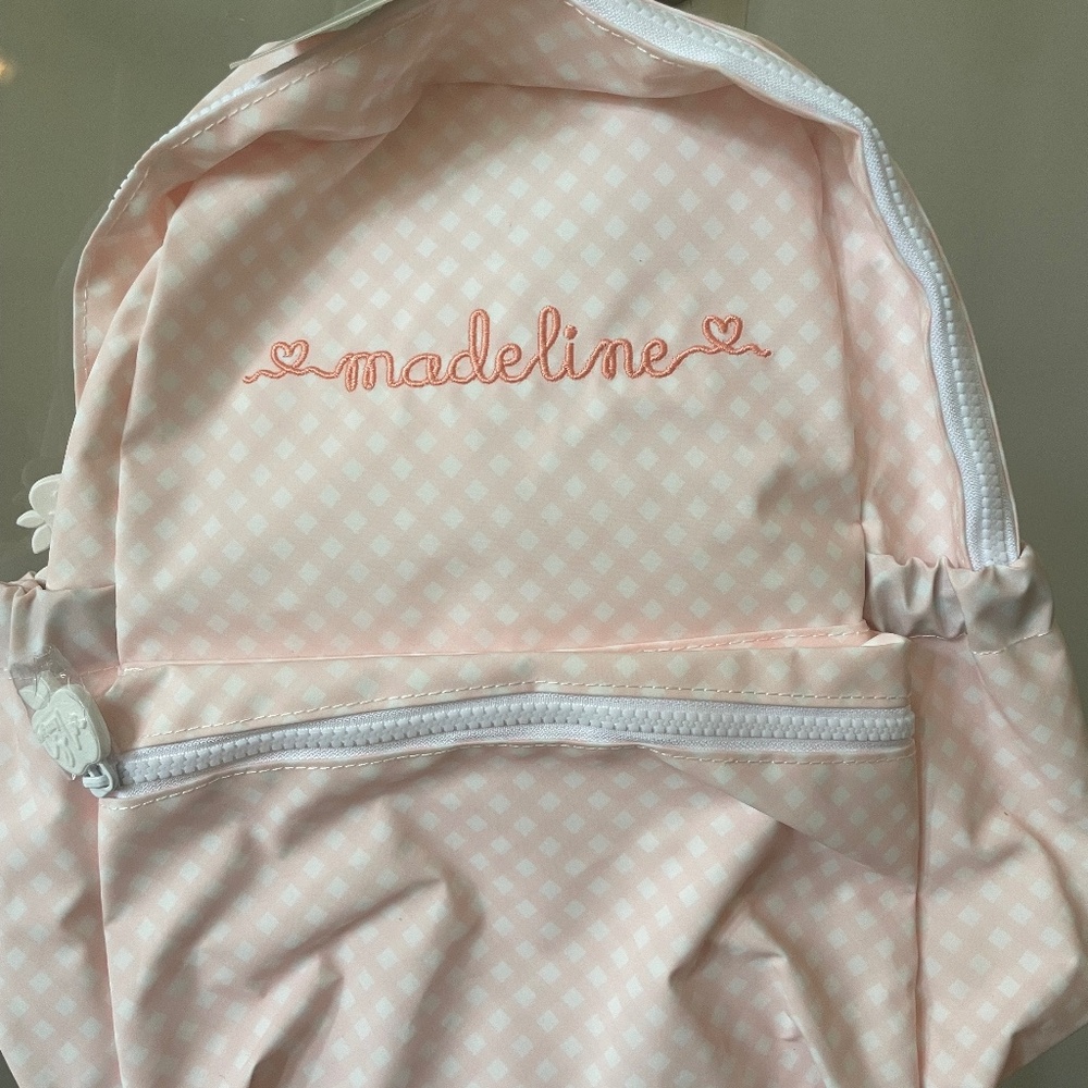🍏 Apple Of My Isla small gingham backpack with monogram